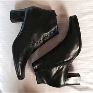Franco Sarto Black Leather Heeled Boots