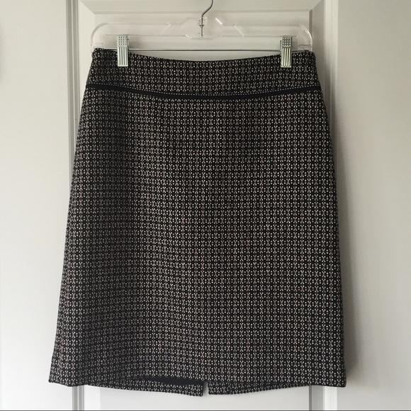 Ann Taylor a-line black & pink skirt