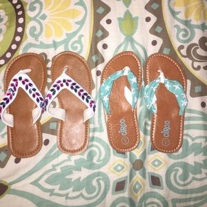 TWO pairs Little Girl Flip Flops, Small