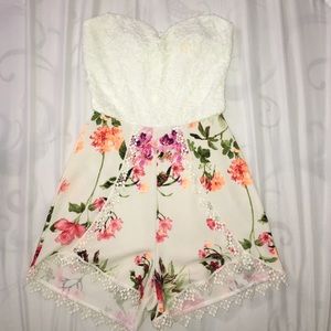 Papaya floral romper