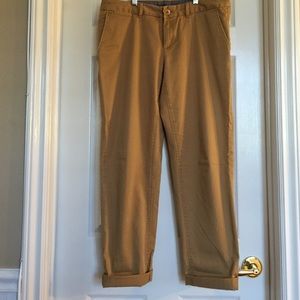 Carmel colored chinos.