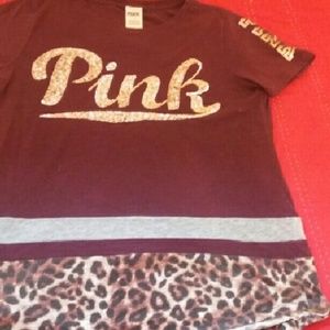 Sparkly Burgandy VS PNK short-sleeve!