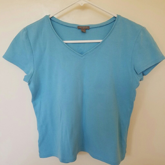 Ann Taylor Blue V Neck T Shirt