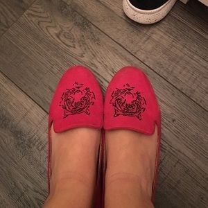 zara pink loafers
