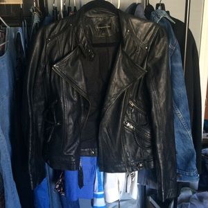 Bagatelle Black Leather Moto Jacket