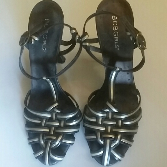 Shoes Brown & Gold closed toed Heels sz 7 1/2 - Picture 5 of 8