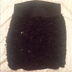 Black mini skirt