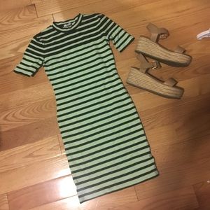 T by Alexander Wang Striped Tshirt Dress