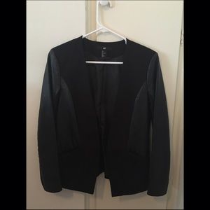 Black H&M blazer with faux leather accent