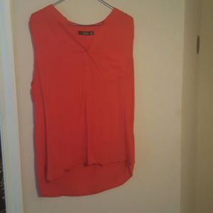 Burnt orange sleeveless dress shirt