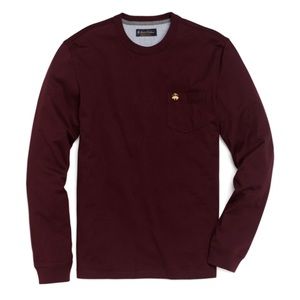 Men's Brooks Brothers long sleeve logo pocket tee