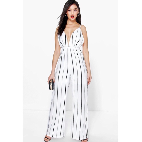 Deep Plunge Wide Leg Jumpsuit