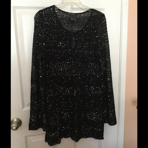 Sequined long sleeve top