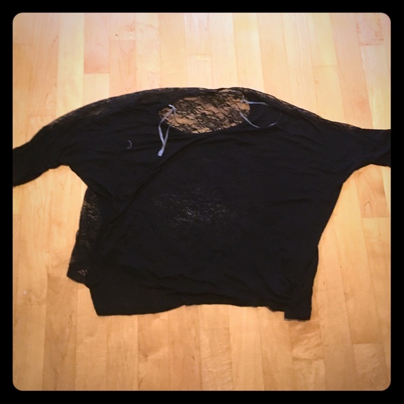 Black shirt with all lace back