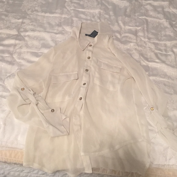 White gold button classy top
