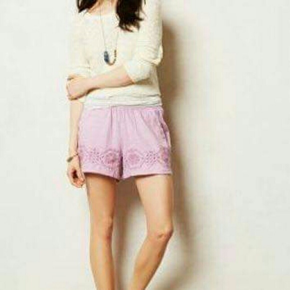 EUC Mermaid Embroidered Linen Shorts REDUCED PRICE