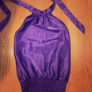 Silky Purple Halter Top