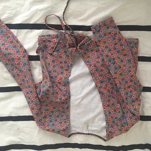 American Apparel Floral Tile Wrap Crop Top