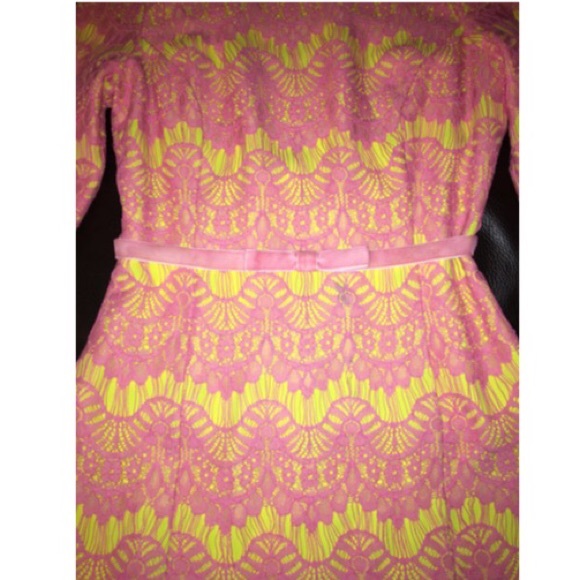 French Connection Lace Shift Dress (pink/lemonade) - Picture 2 of 4
