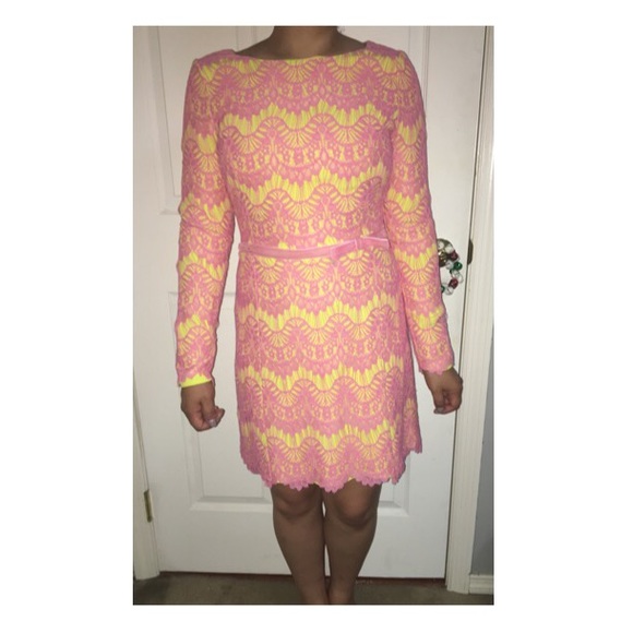 French Connection Lace Shift Dress (pink/lemonade) - Picture 3 of 4