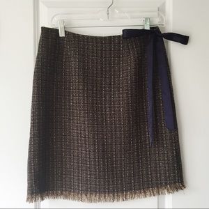 Isda & Co wool blend skirt with bow
