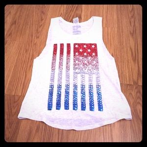 XS PINK Americana Bling cut off tank