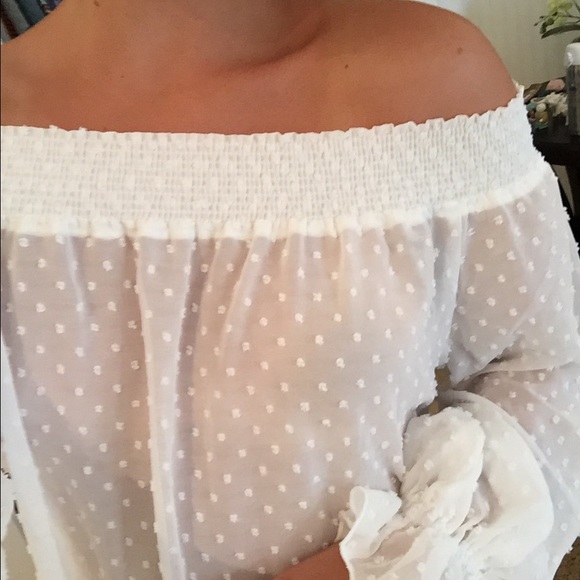 Sheer off the shoulder top from Auguste the label