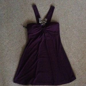 Short purple halter dress