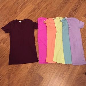 Yellow and Orange XS PINK v necks