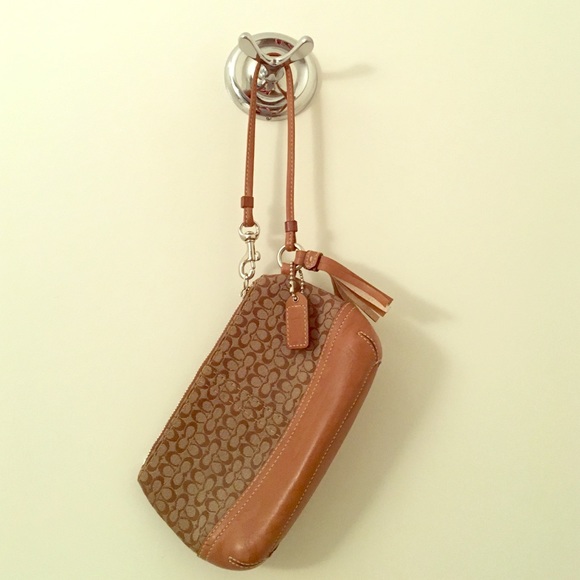 Brown Coach wristlet