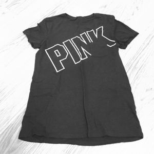 XS PINK black pocket tee