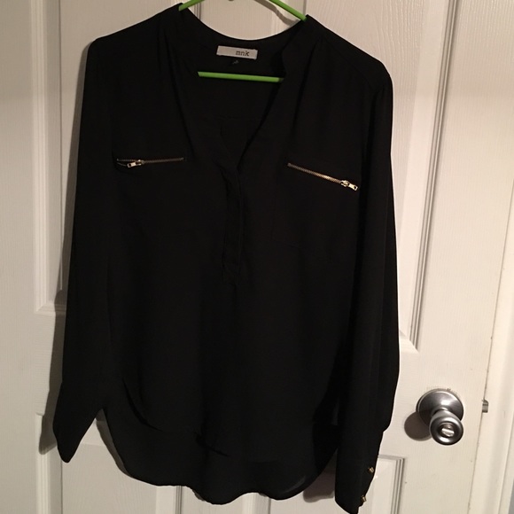 Sheer Black Zipper Top