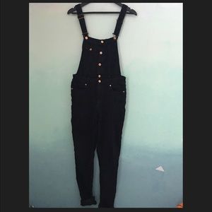 Skinny denim overalls
