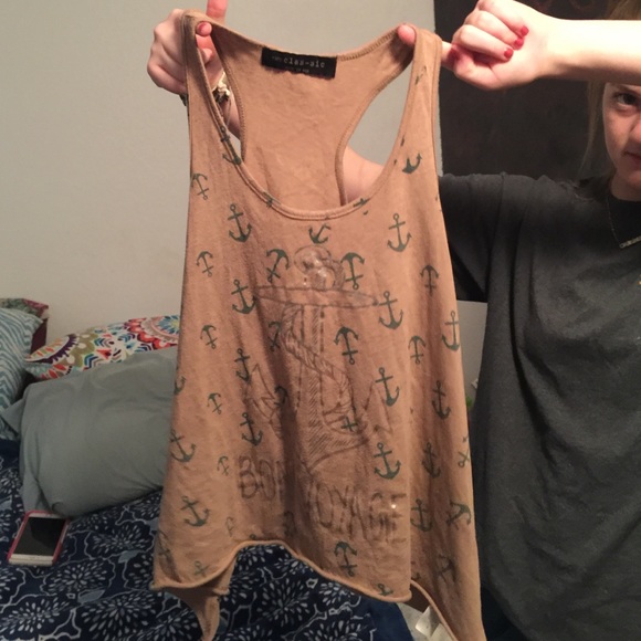 "Bon Voyage" tank top with anchors - Picture 2 of 2