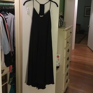 Black LOFT racerback midi shift dress