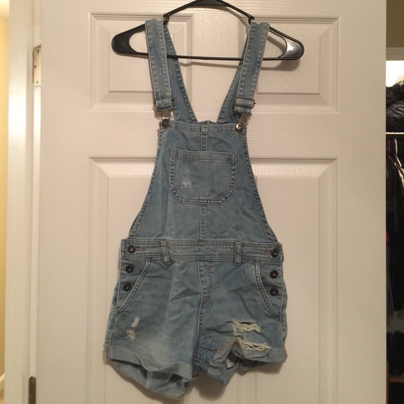 Denim overalls, shorts
