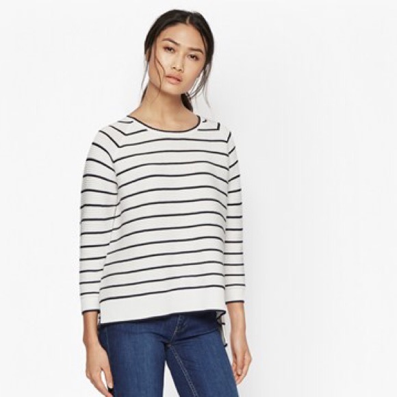 NWT French Connection black strip pull-over