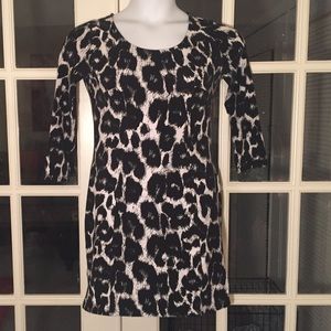 Black and White Leopard Print Dress