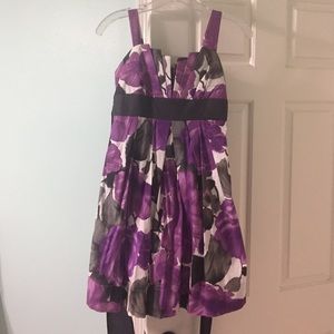 Purple and gray floral dress