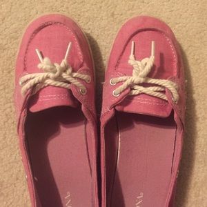 cute pink boat shoes
