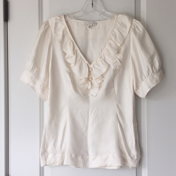 Banana Republic cream ruffle blouse