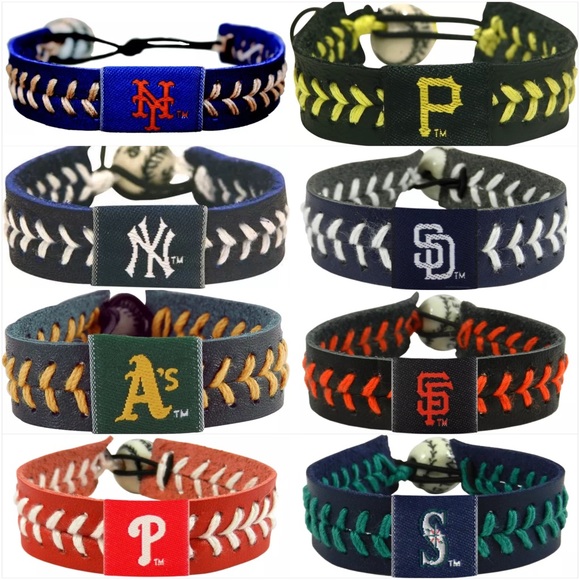 MLB Team Logo Leather Bracelet - Picture 3 of 4