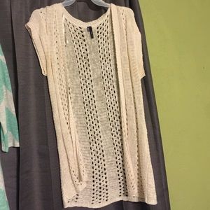 Maurice's Large cap sleeve off white sweater