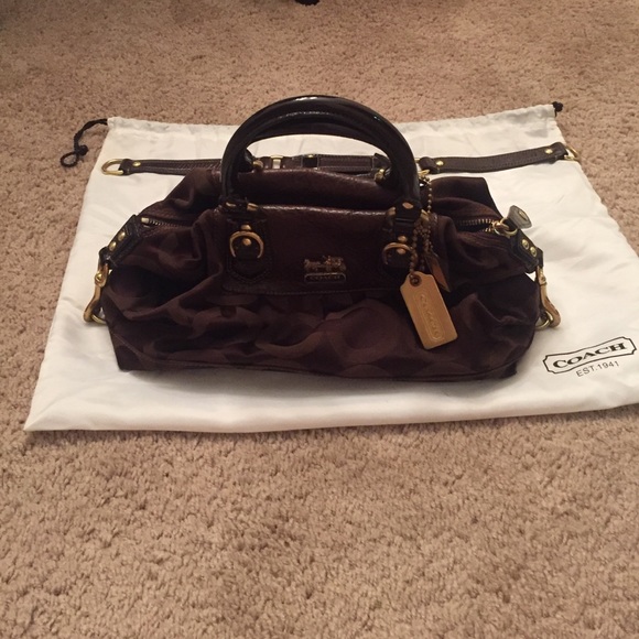Coach bag with shoulder strap and dust bag