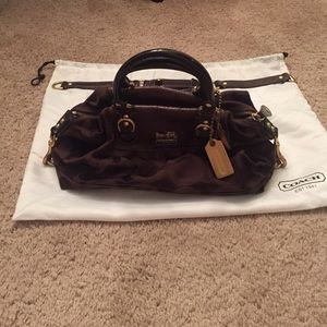 Coach bag with shoulder strap and dust bag