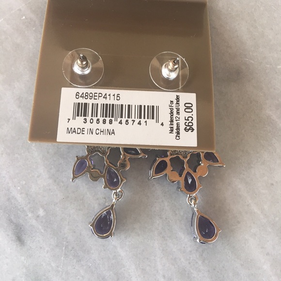 Berry Crystal Drop Earrings - Picture 2 of 2