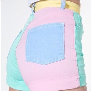 American Apparel Pastel Colorblock Shorts