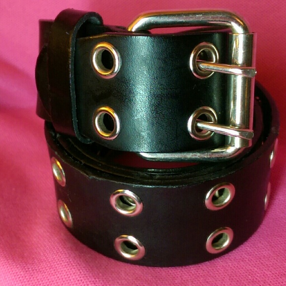 Black Double Grommet Belt