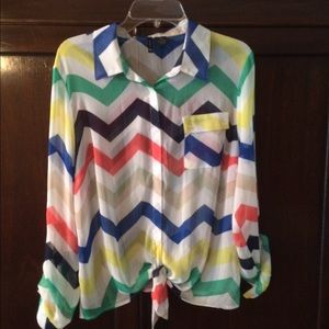 Sheer Chevron Blouse