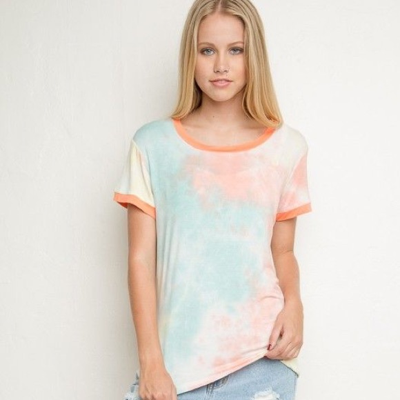 Brandy Melville Pastel Tie Dye Tee